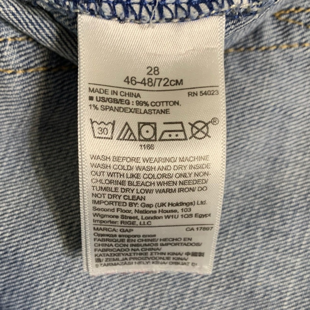 Gap 1969 Best Girlfriend Jeans Light Wash Denim Distressed Size 28 - Picture 7 of 12